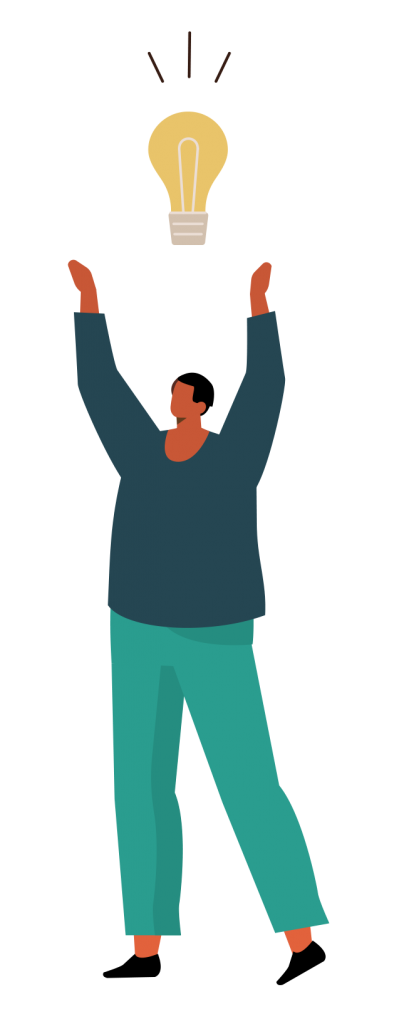 Person with lightbulb above their head